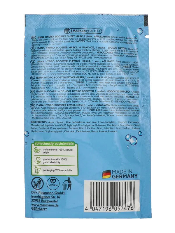 ISANA Masque en tissu Hydro Booster