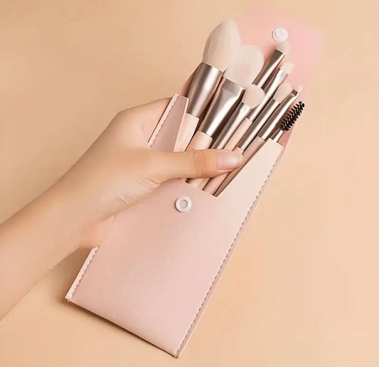 8pcs Portable Makeup Brush Set For Concealer, Powder, Soft Bristles, Eye Cosmetic Tools, Beginner Mini Kit, Portable Beauty Tools