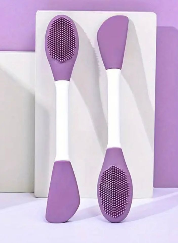 Pinceau masque facial en silicone double tête – 1 pièce