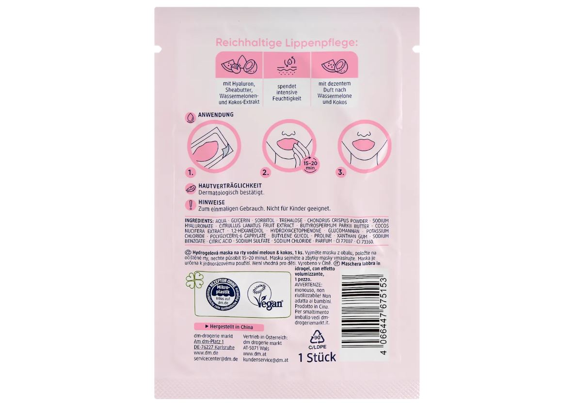 Balea Masque hydrogel pour les lèvres